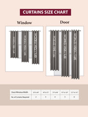 Set of 3 Door Curtains | 2 Geometric Printed + 1 Solid Sheer for Bedroom Living room | Grey